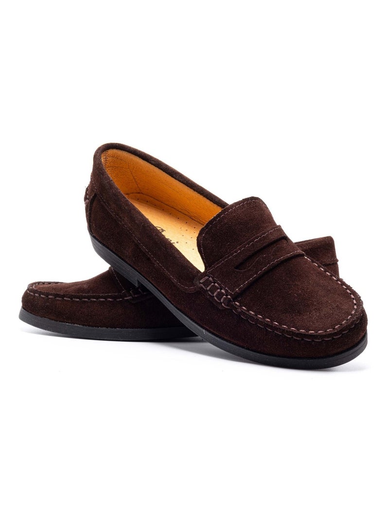 Mocassin Daim - Boni Horace Marron chocolat - Kiabi