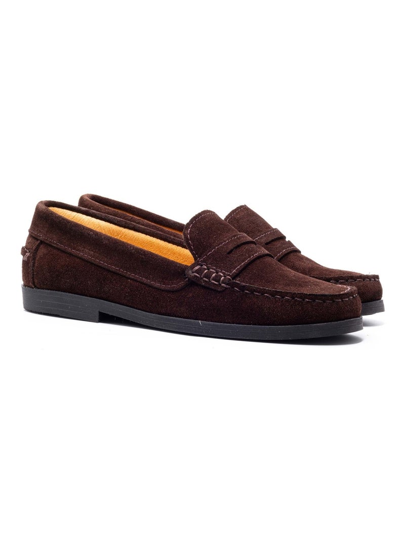 Mocassin Daim - Boni Horace Marron chocolat - Kiabi