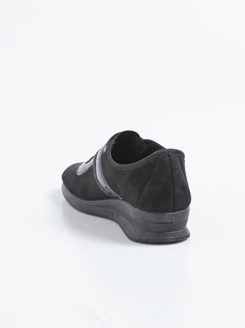 Mocassin élastiqués scratchés confort - Afibel Noir - Kiabi