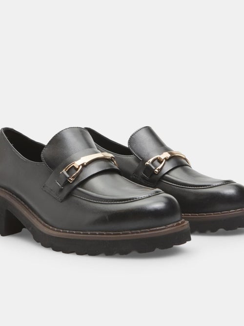 Mocassin en cuir avec talon BATA - Kiabi