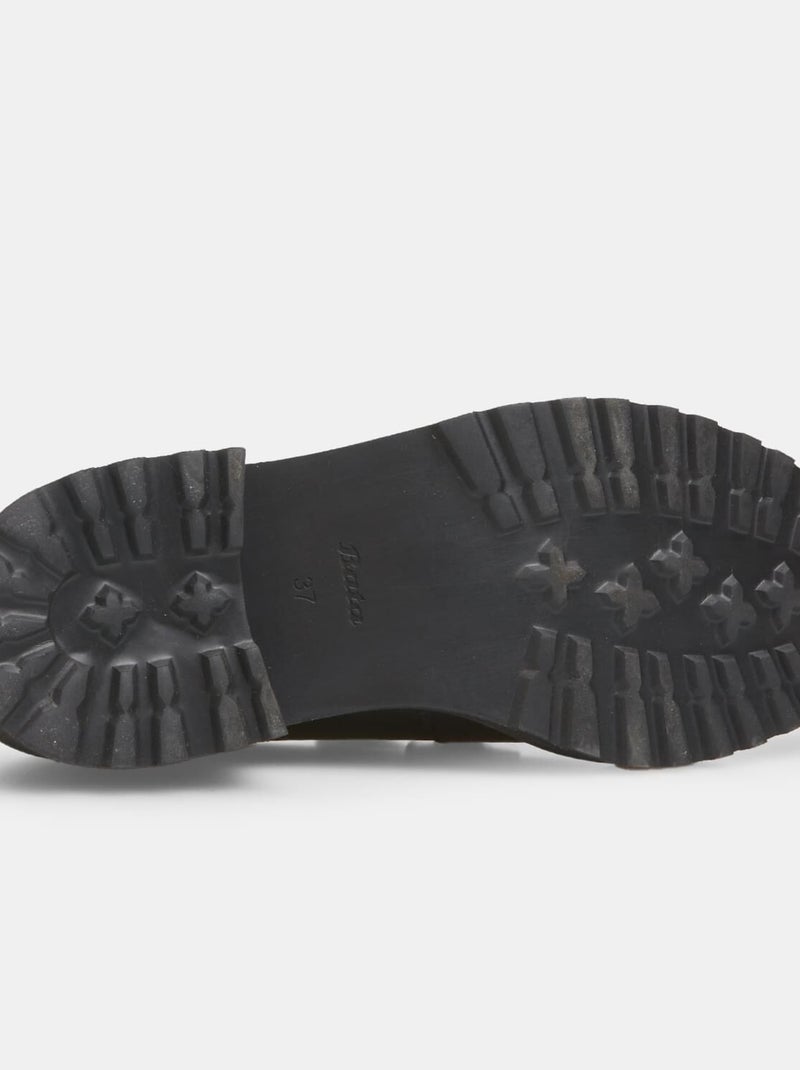 Mocassin en cuir avec talon BATA Noir - Kiabi