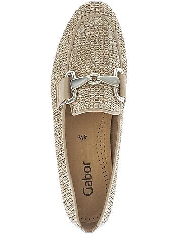 Mocassin en cuir tressé