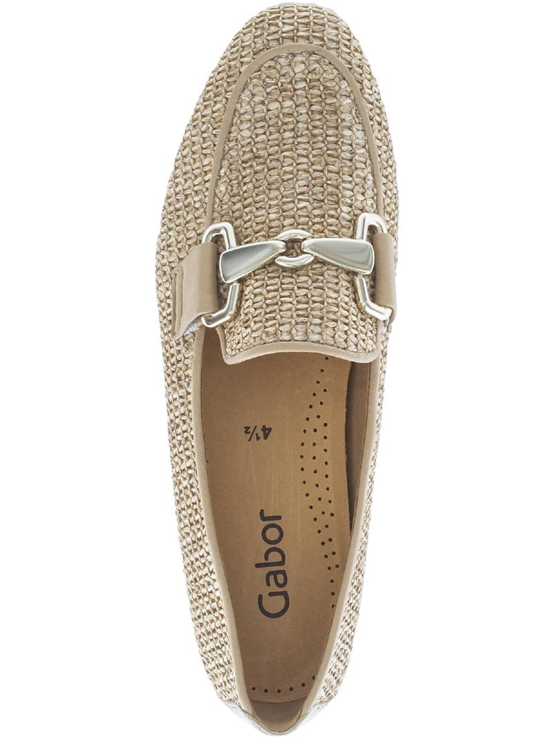 Mocassin  en cuir tressé Beige - Kiabi