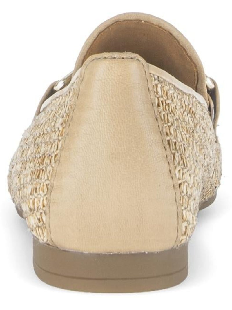 Mocassin  en cuir tressé Beige - Kiabi
