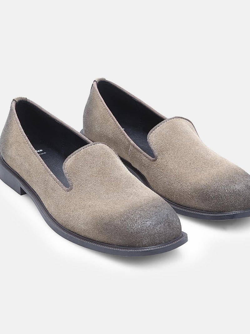 Mocassin  en daim Bata Gris - Kiabi
