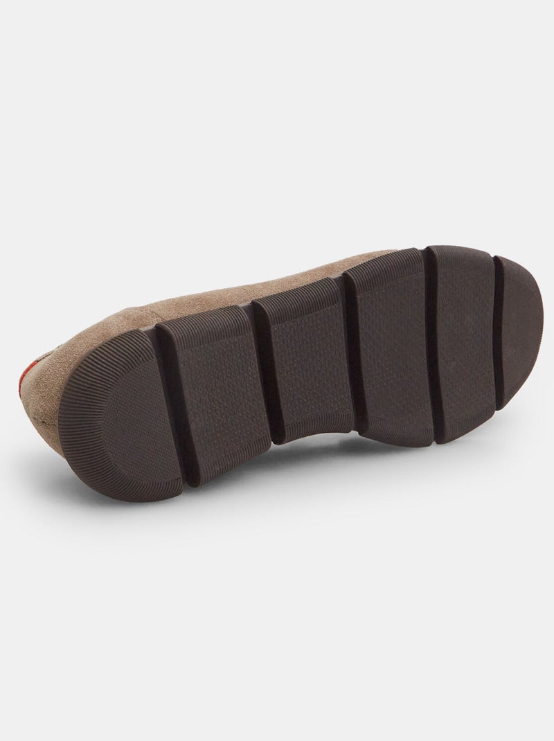 Mocassin en daim BATA Taupe - Kiabi