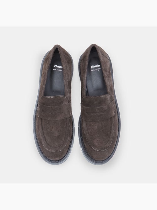 Mocassin en nubuck avec semelle track - Kiabi