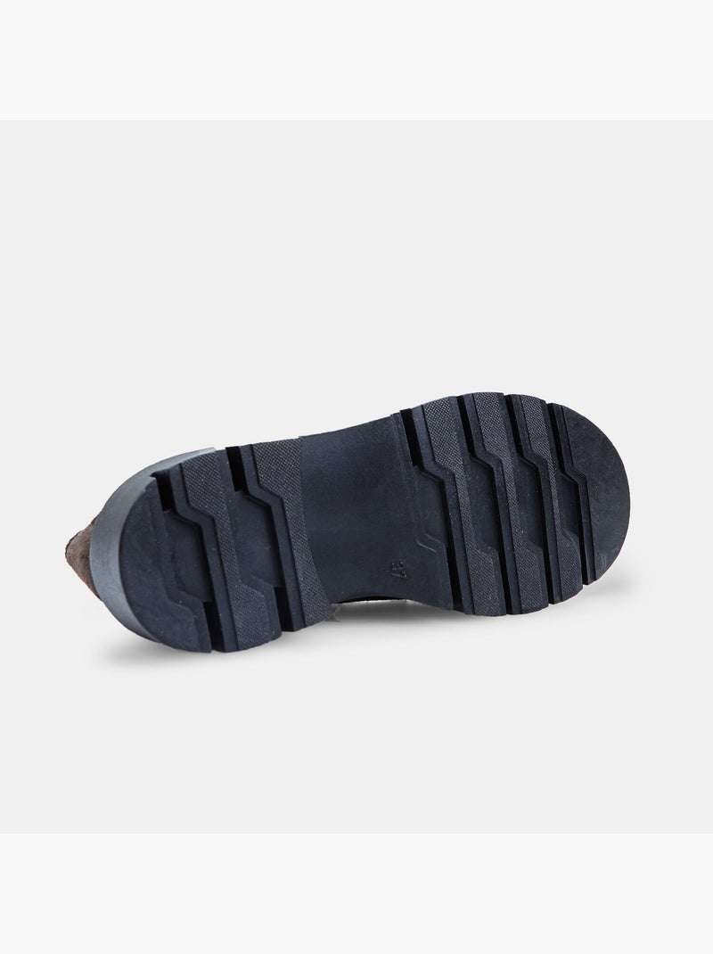 Mocassin en nubuck avec semelle track Marron - Kiabi