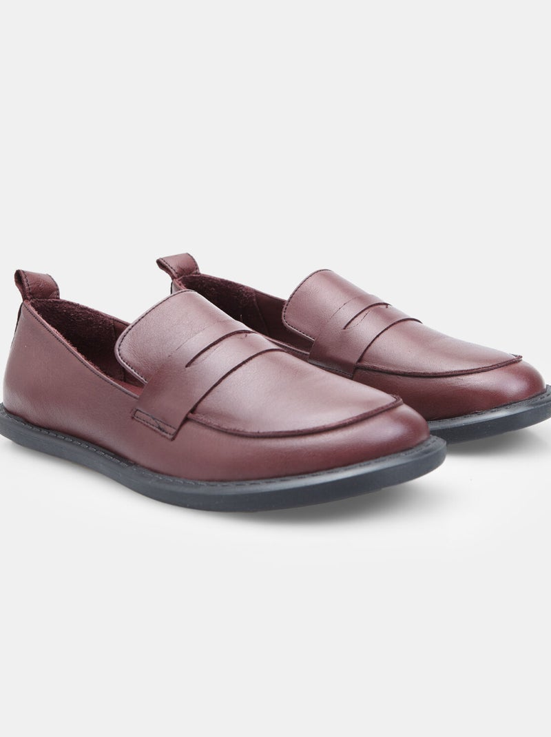 Mocassin en nubuck  Bata Bordeaux - Kiabi