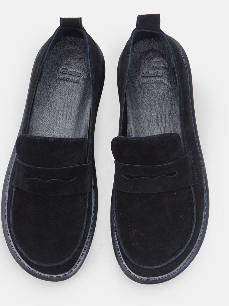 Mocassin en nubuck  Bata Noir - Kiabi