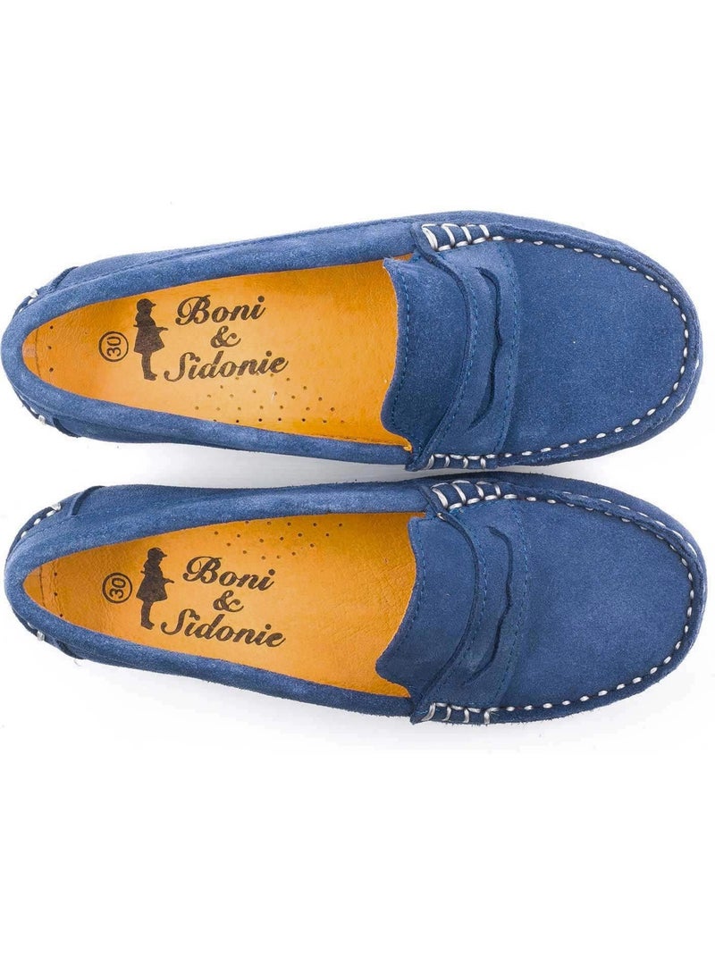 Mocassin enfant - boni ambroise Noir Bleu ciel - Kiabi