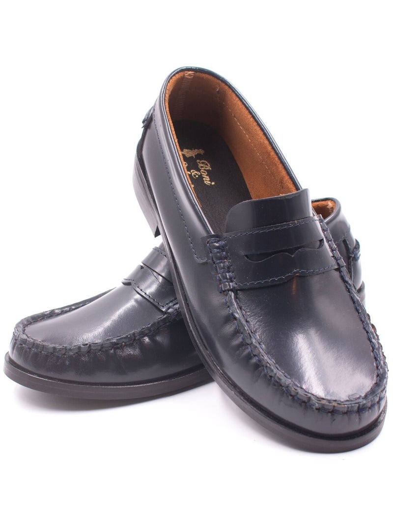 Mocassin Enfant - Boni Edward Bleu marine - Kiabi