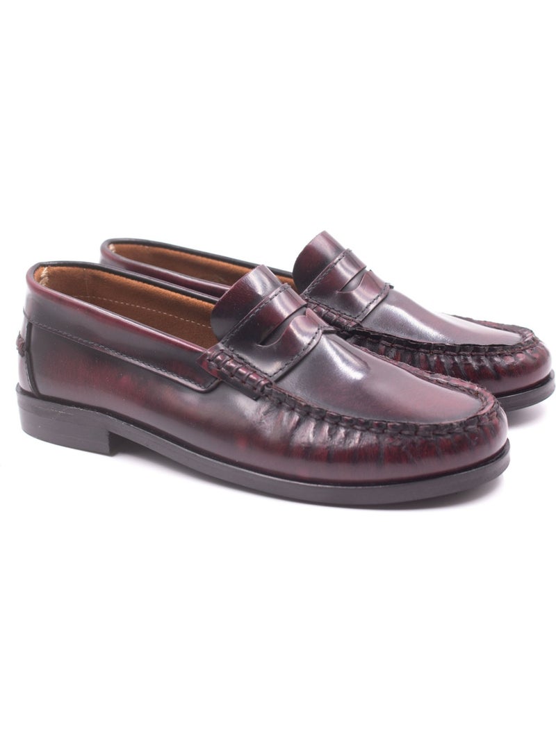 Mocassin Enfant - Boni Edward Rouge bordeaux - Kiabi