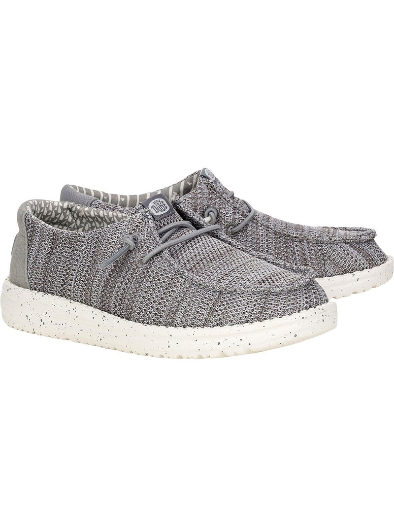 Mocassin Enfant à Lacets Hey Dude Wally Y Stretch Sox Gris - Kiabi