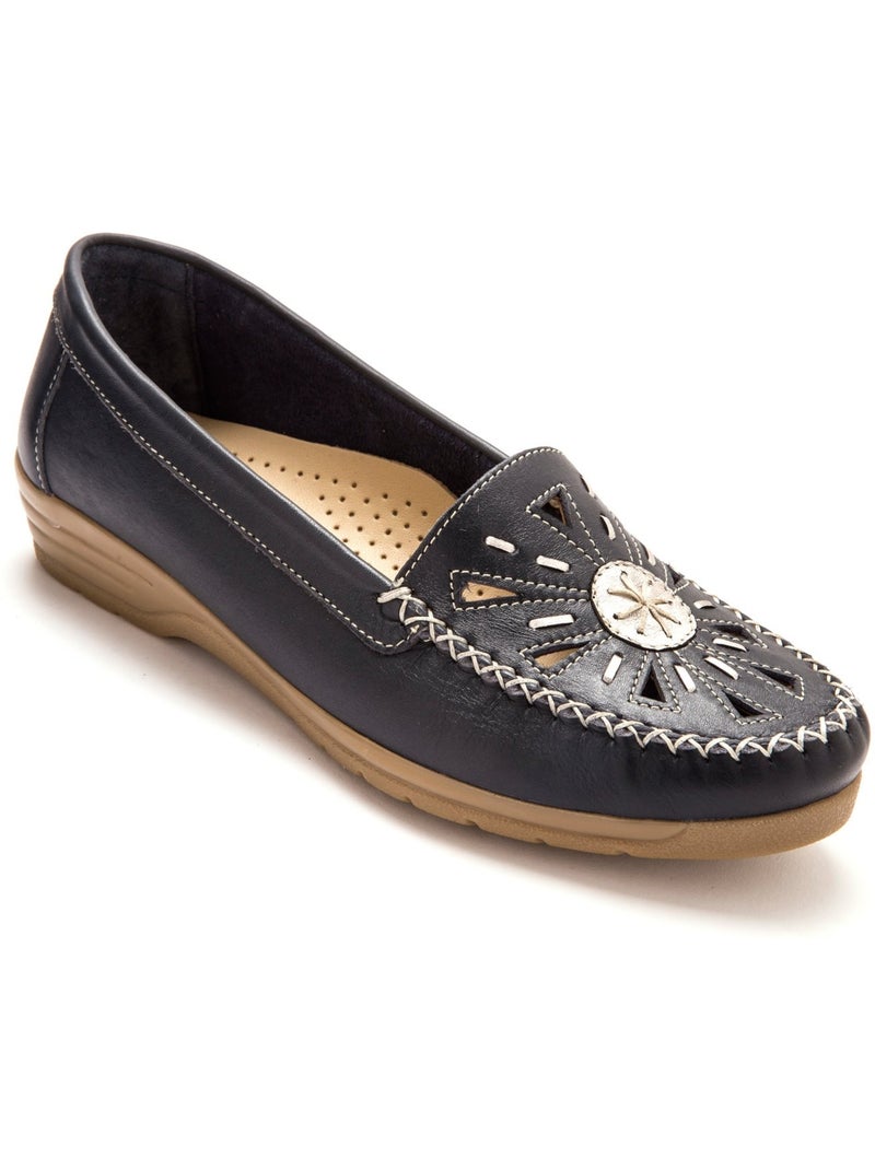 Mocassin fantaisie ajouré - PEDICONFORT Bleu - Kiabi