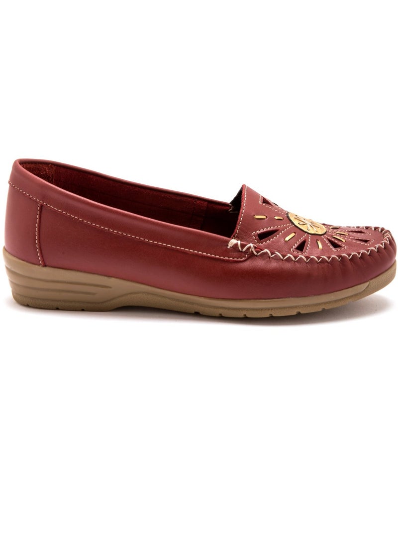 Mocassin fantaisie ajouré - PEDICONFORT Bordeaux - Kiabi