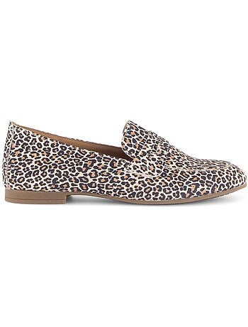 Mocassin léopard en daim