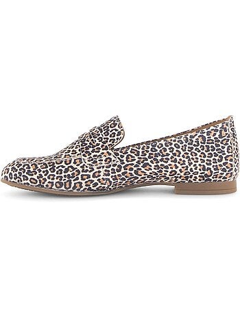 Mocassin léopard en daim