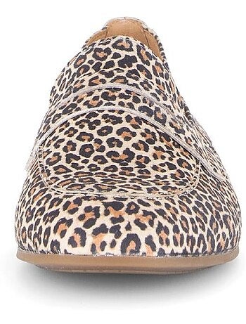 Mocassin léopard en daim