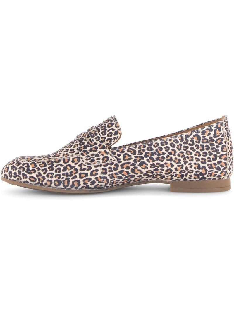 Mocassin léopard en nubuck Beige - Kiabi