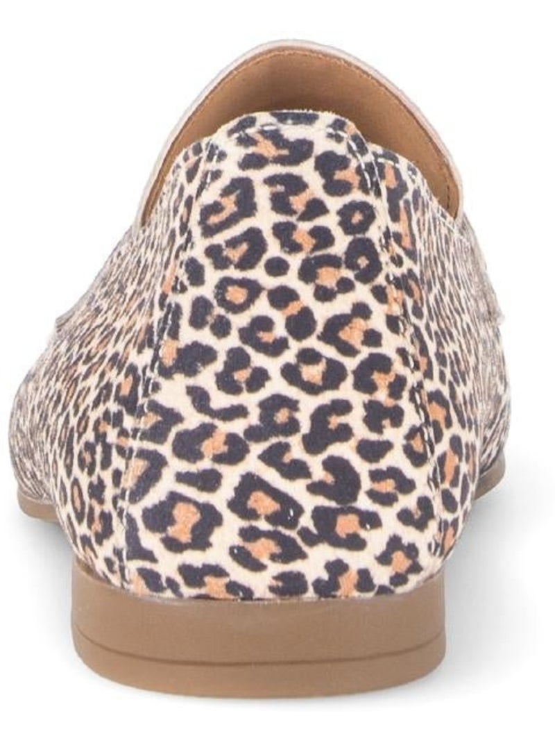Mocassin léopard en nubuck Beige - Kiabi
