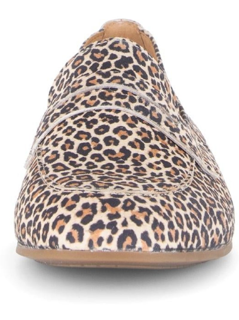 Mocassin léopard en nubuck Beige - Kiabi