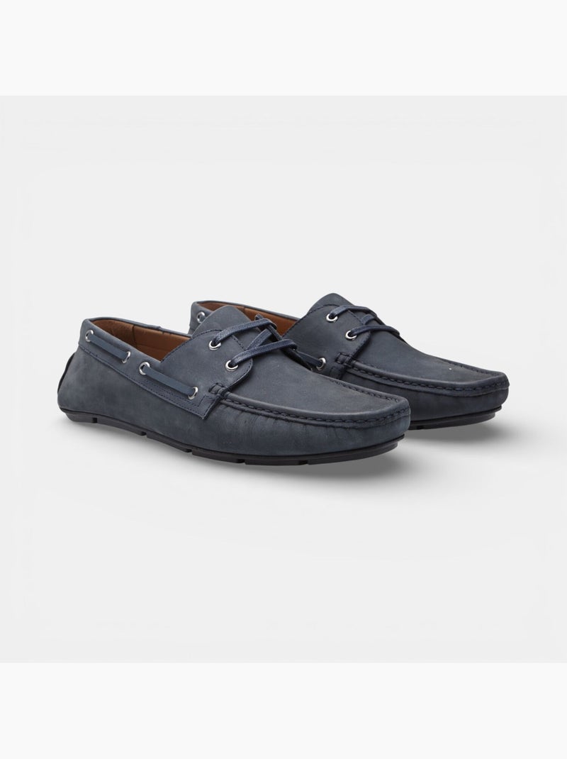 Mocassin modèle bateau en daim Bata Bleu - Kiabi