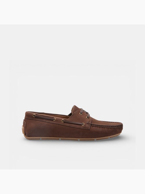 Mocassin modèle bateau en daim bata - Kiabi