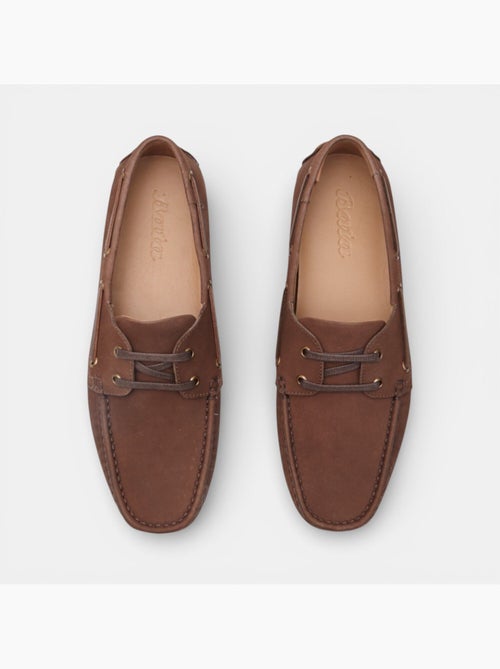 Mocassin modèle bateau en daim bata - Kiabi
