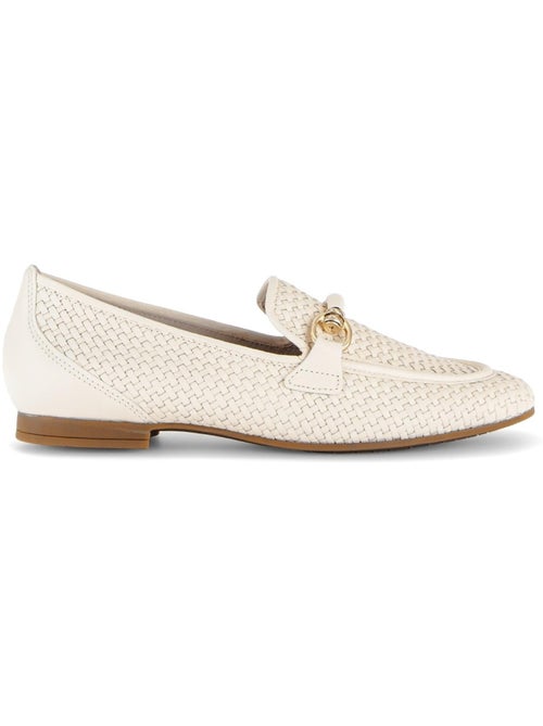 Mocassin (Slip-on) crème en cuir - Kiabi
