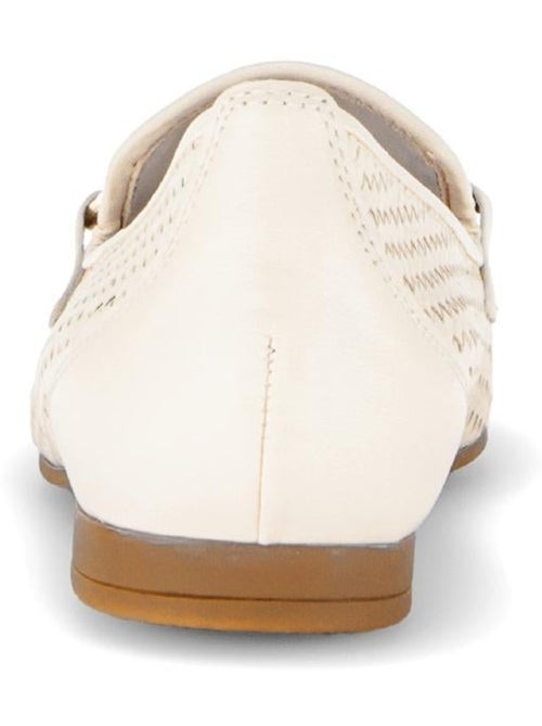 Mocassin (Slip-on) crème en cuir - Kiabi