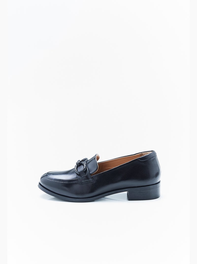 Mocassins à boucle - Damart Noir - Kiabi