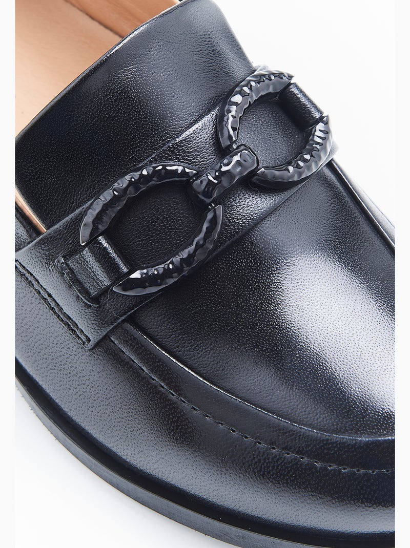 Mocassins à boucle - Damart Noir - Kiabi