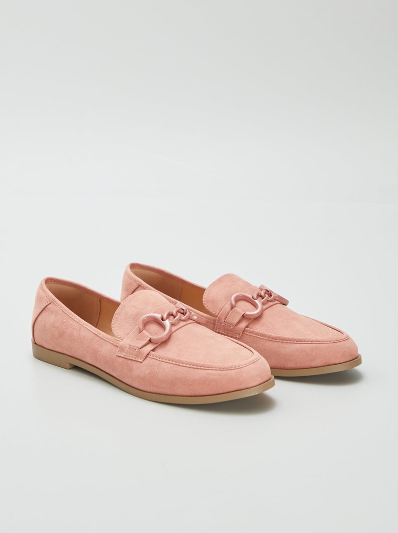 Mocassins à boucle en suédine Rose - Kiabi