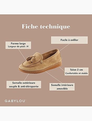 Mocassins à bout large H - Modèle Anita