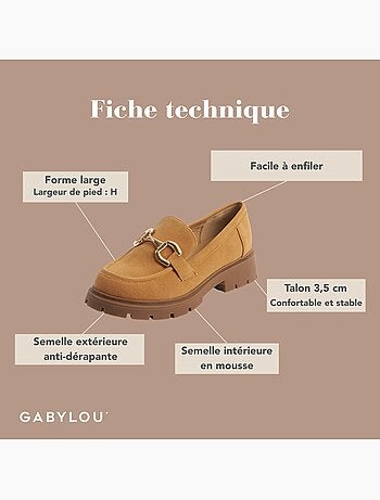 Mocassins à bout large H - Modèle olive