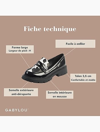 Mocassins à bout large H - Modèle olive