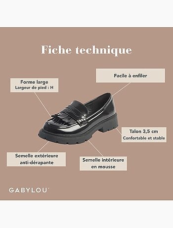 Mocassins à bout large H - Modèle olive