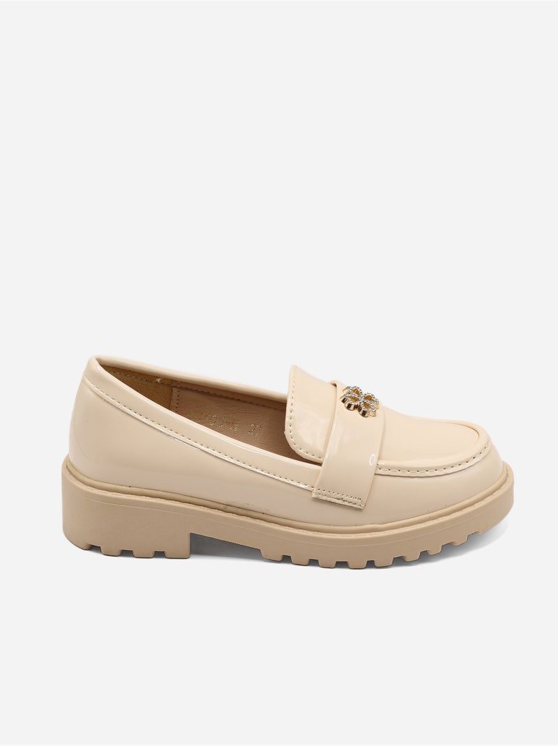 Mocassins à détail strass Crème - Kiabi