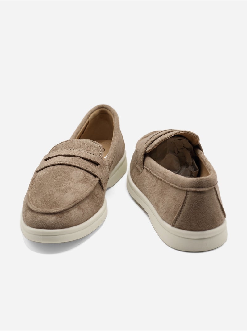 Mocassins à enfiler - C M Taupe - Kiabi