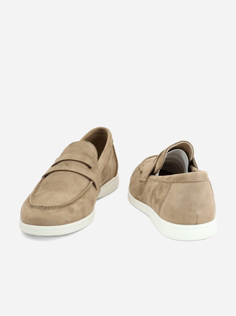 Mocassins à enfiler Taupe - Kiabi