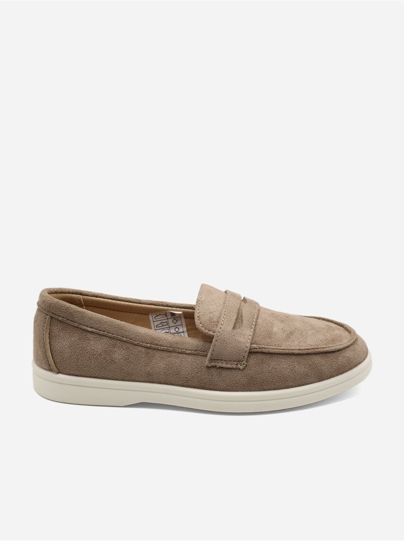 Mocassins à enfiler Taupe - Kiabi