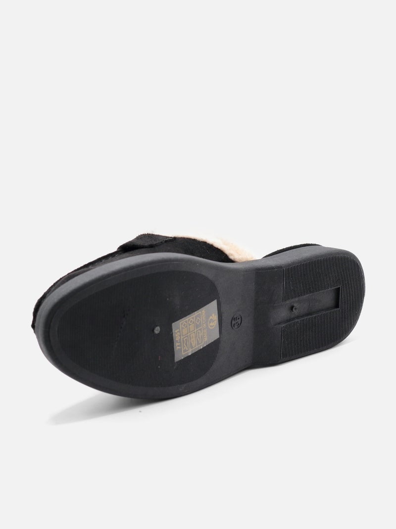 Mocassins à fausse fourrure Noir - Kiabi