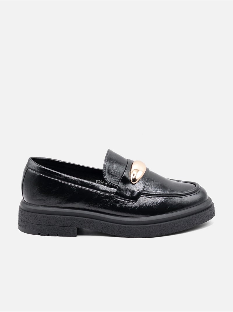 Mocassins à finition brillante Noir - Kiabi