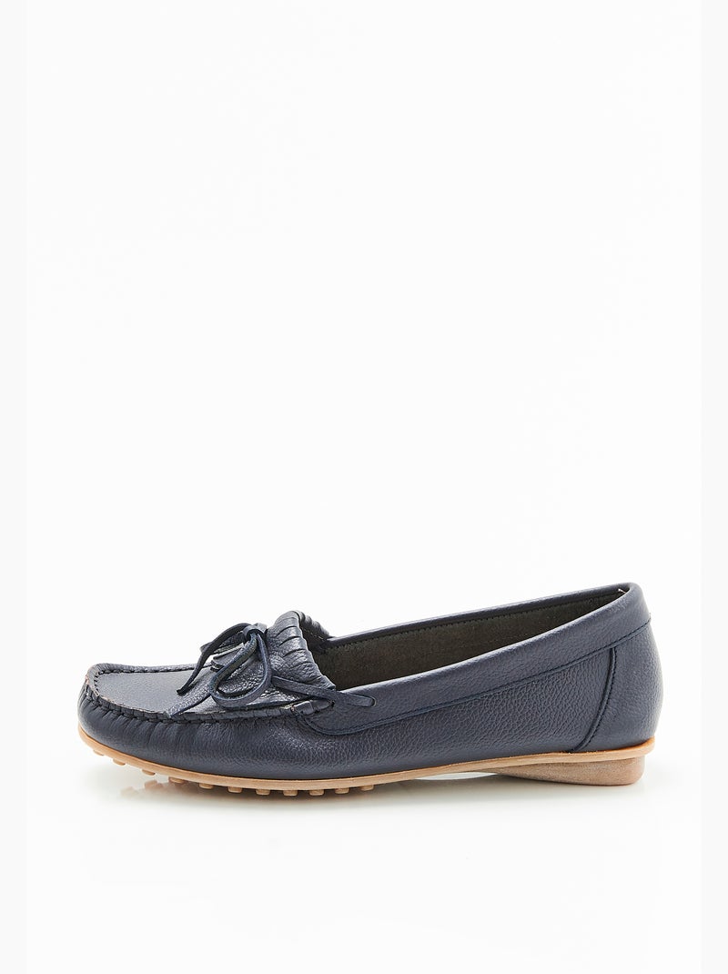Mocassins à franges - Damart Bleu - Kiabi