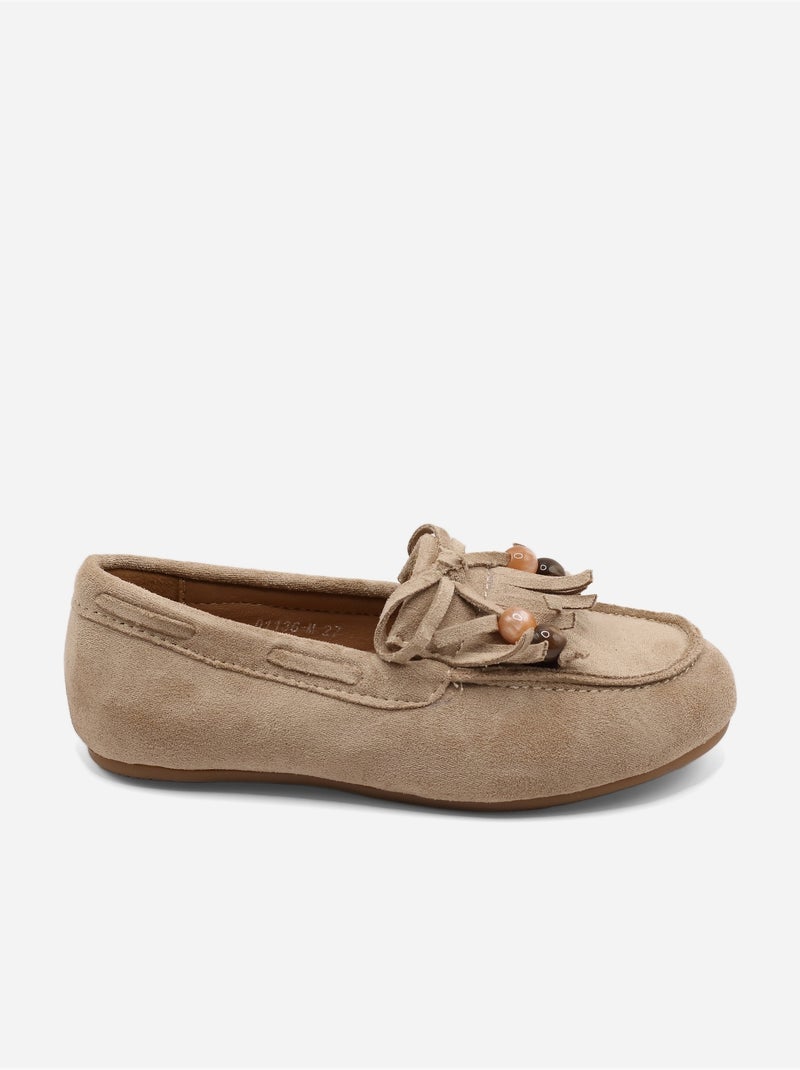 Mocassins à franges Taupe - Kiabi