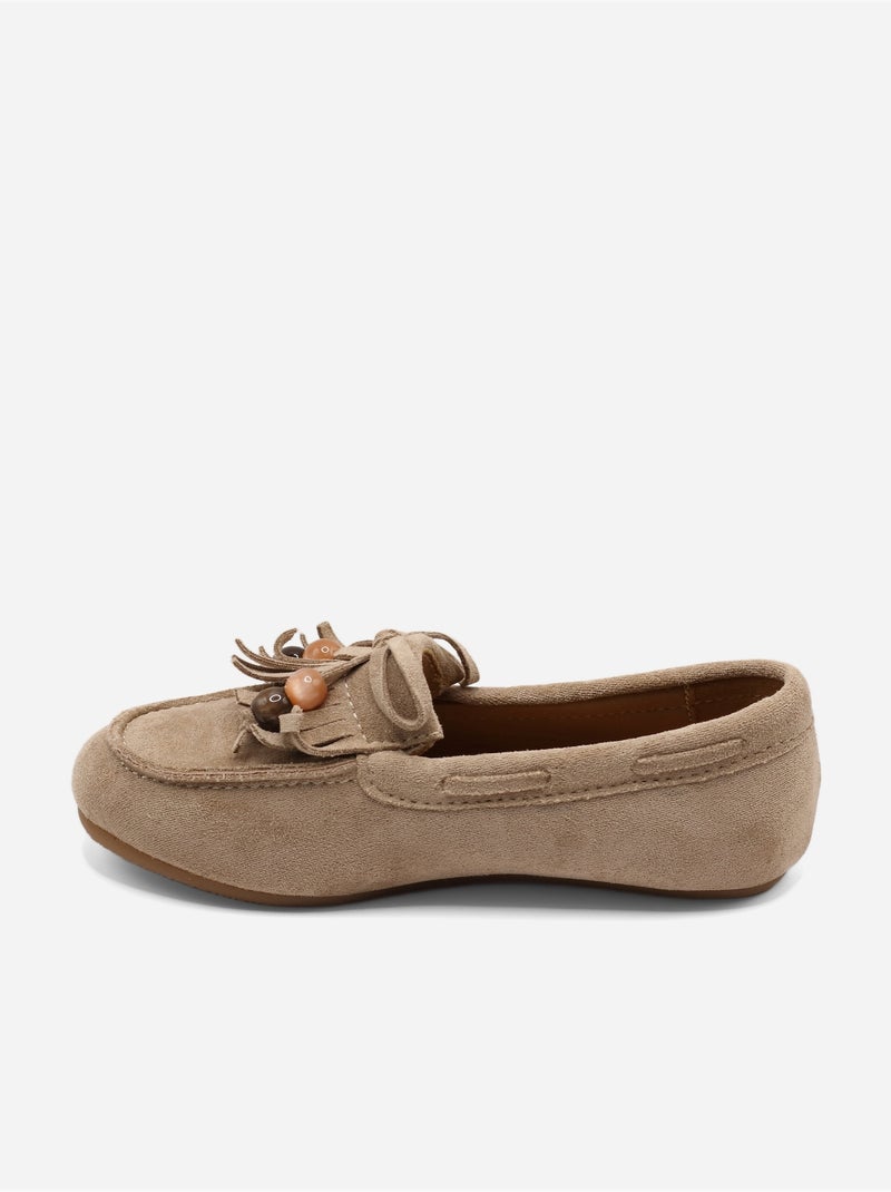 Mocassins à franges Taupe - Kiabi