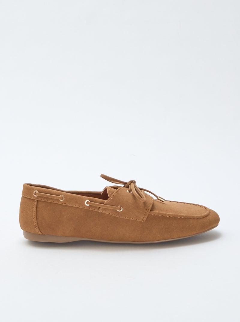 Mocassins à lacets Marron - Kiabi