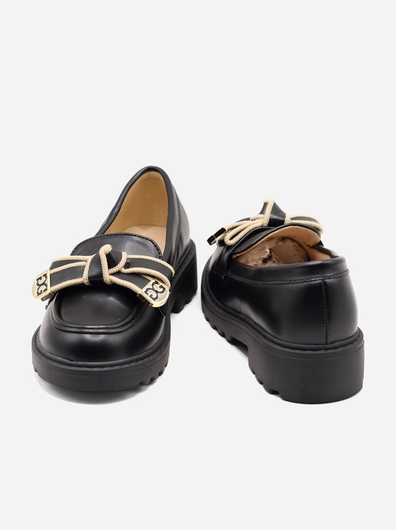 Mocassins à noeuds - Doremi Noir - Kiabi