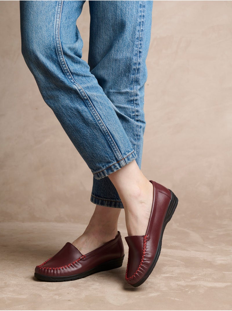 Mocassins à plateau lisse - PEDICONFORT Bordeaux - Kiabi
